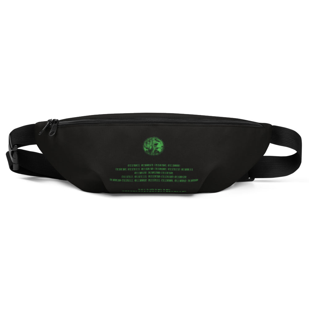 Binary Instructions To Keep Moving The World Forward With Venusian Earth In Green on Fanny Pack