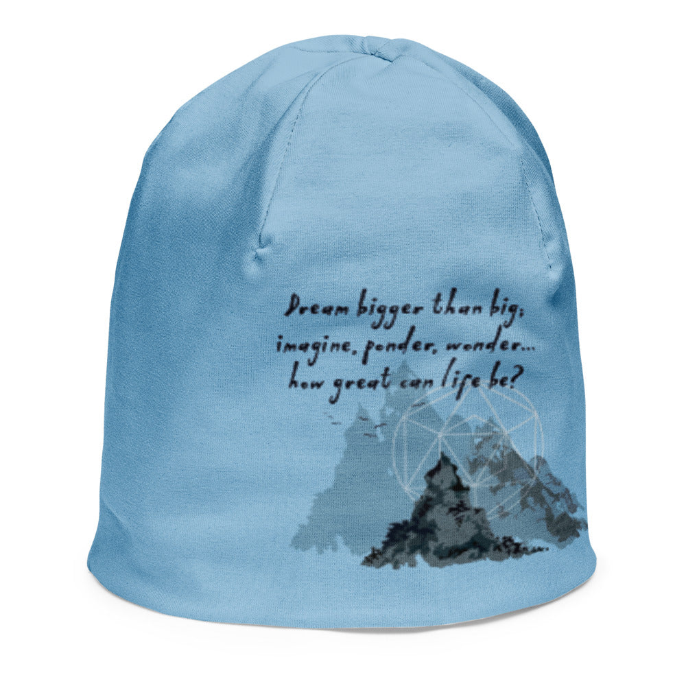 Dream Bigger Haiku With Mountains on Kids Original Beanie