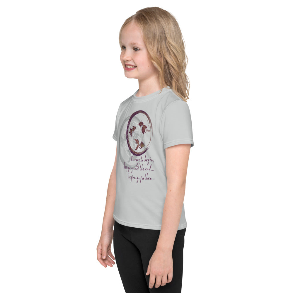 Courage To Begin Haiku With Fish on Kids Original T-Shirt