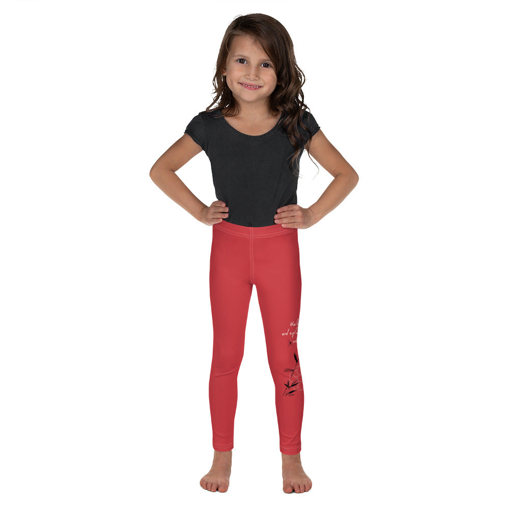 Walk With A Purpose Haiku With Dragonfly on Kids Leggings