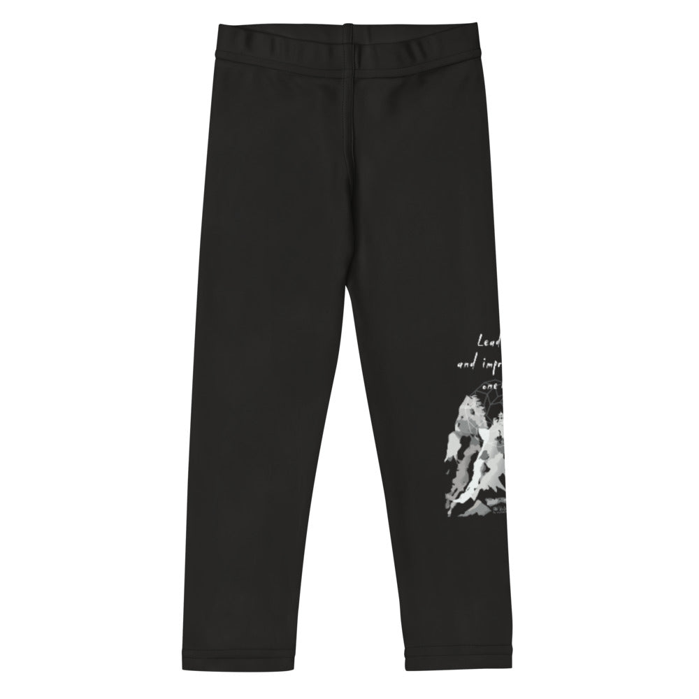 Lead By Example Haiku With Mountain Shrines on Kids Leggings