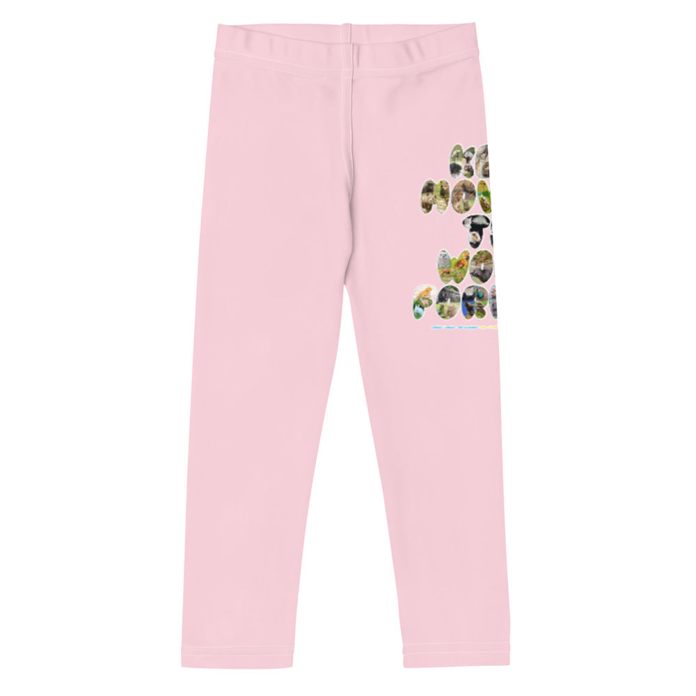 Baby Animals Keep Moving The World Forward In Pink on Kids Leggings