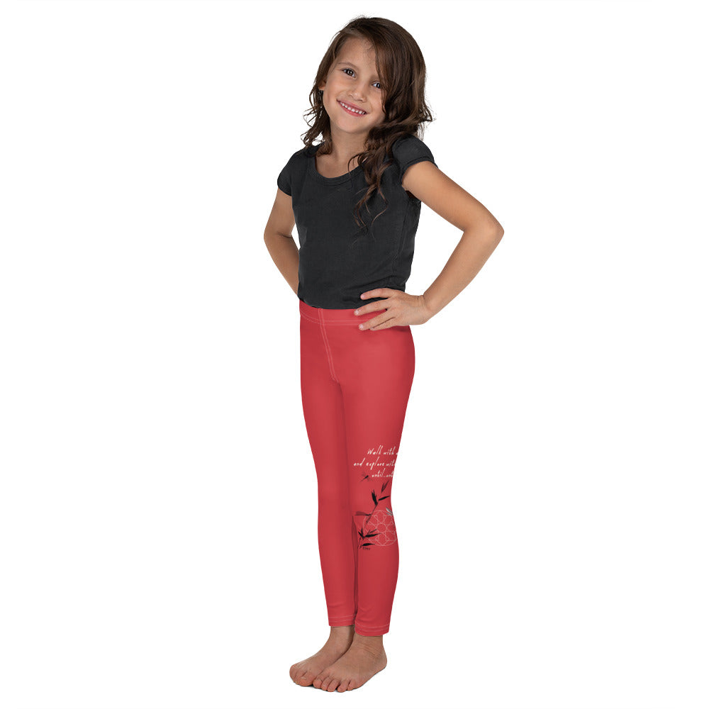 Walk With A Purpose Haiku With Dragonfly on Kids Leggings