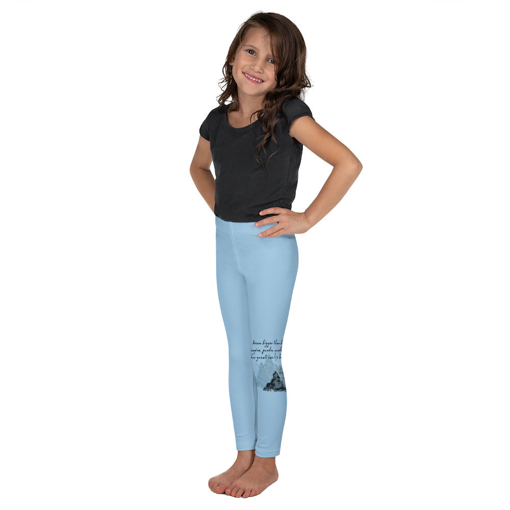 Dream Bigger Haiku With Mountains on Kids Leggings