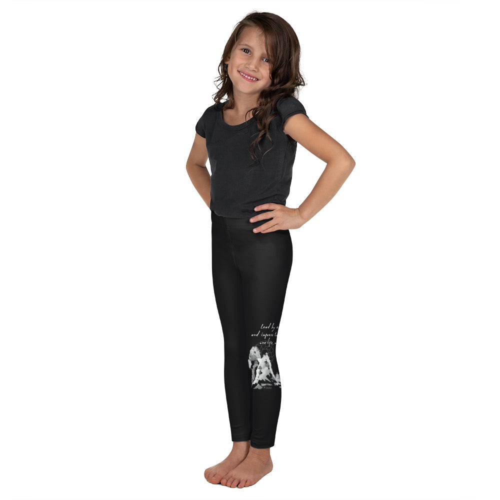 Lead By Example Haiku With Mountain Shrines on Kids Leggings