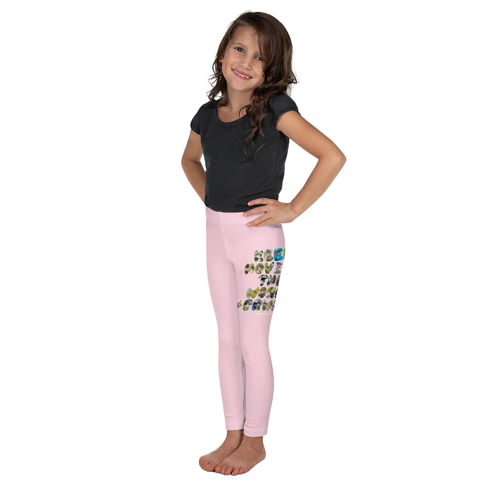 Baby Animals Keep Moving The World Forward In Pink on Kids Leggings