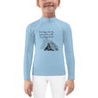 Dream Bigger Haiku With Mountains on Kids Rash Guard