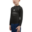 Binary Instructions To Keep Moving The World Forward With Vitruvian Earth In White on Kids Rash Guard