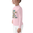 Baby Animals Keep Moving The World Forward In Pink on Kids Rash Guard