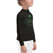 Binary Instructions To Keep Moving The World Forward With Venusian Earth In Green on Kids Rash Guard