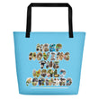 Baby Animals Keep Moving The World Forward In Blue on Beach Bag