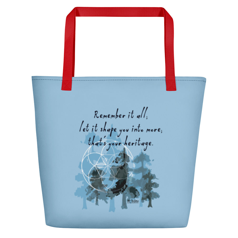 Remember Your Heritage Haiku With Trees on Beach Bag