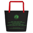 Binary Instructions To Keep Moving The World Forward With Venusian Earth In Green on Beach Bag