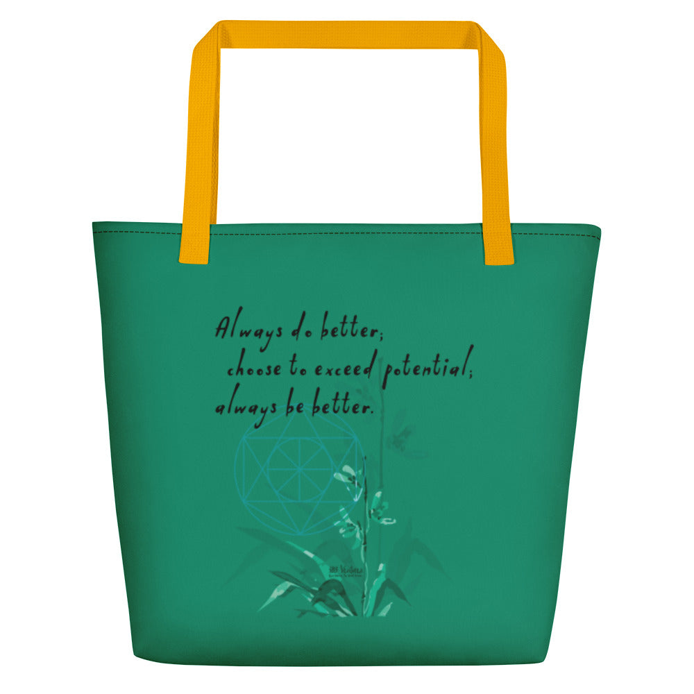 Always Better Haiku With Lilies on Beach Bag