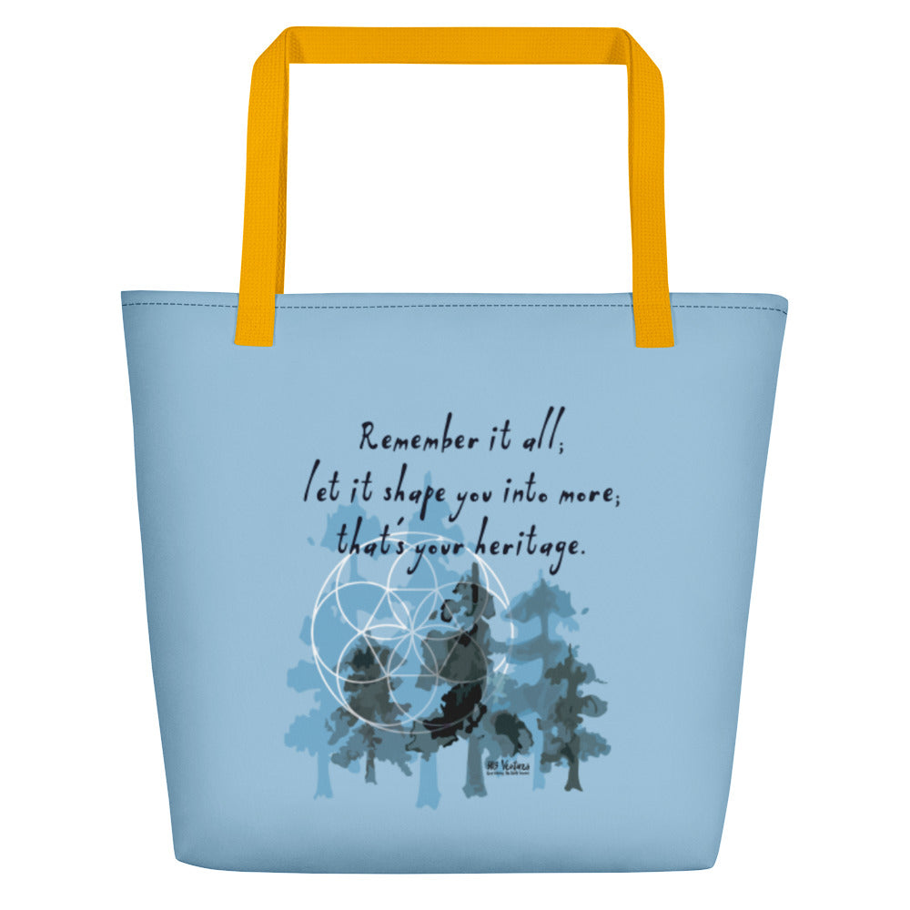 Remember Your Heritage Haiku With Trees on Beach Bag