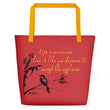 Life Is An Encore Haiku With Wren on Beach Bag