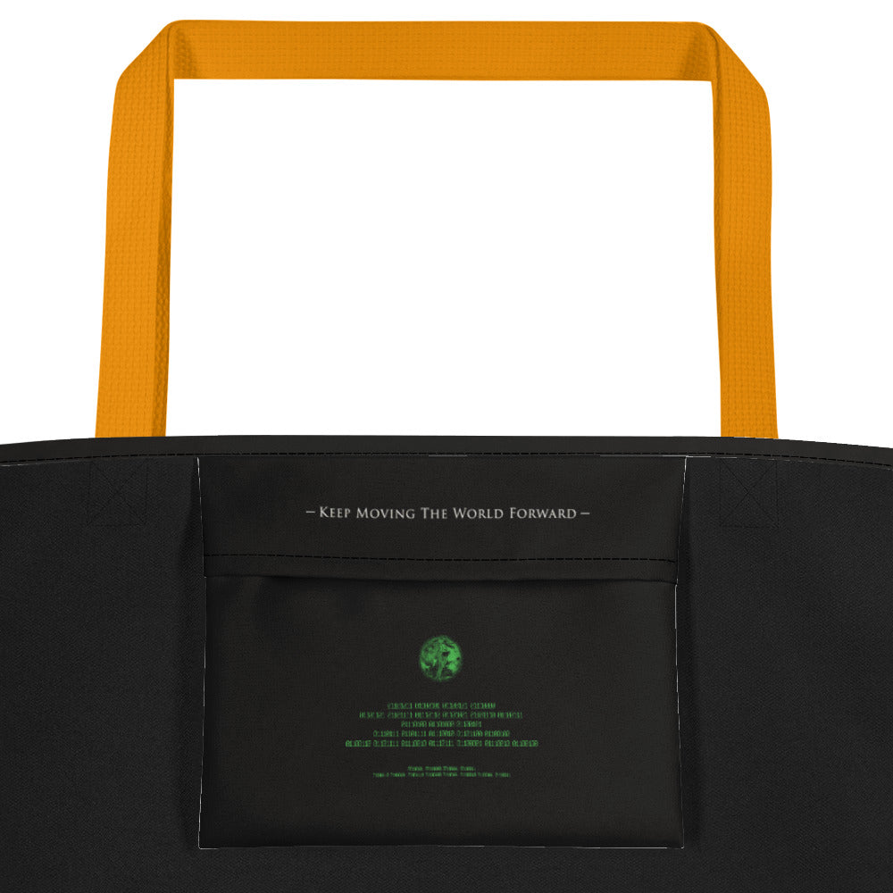 Binary Instructions To Keep Moving The World Forward With Venusian Earth In Green on Beach Bag