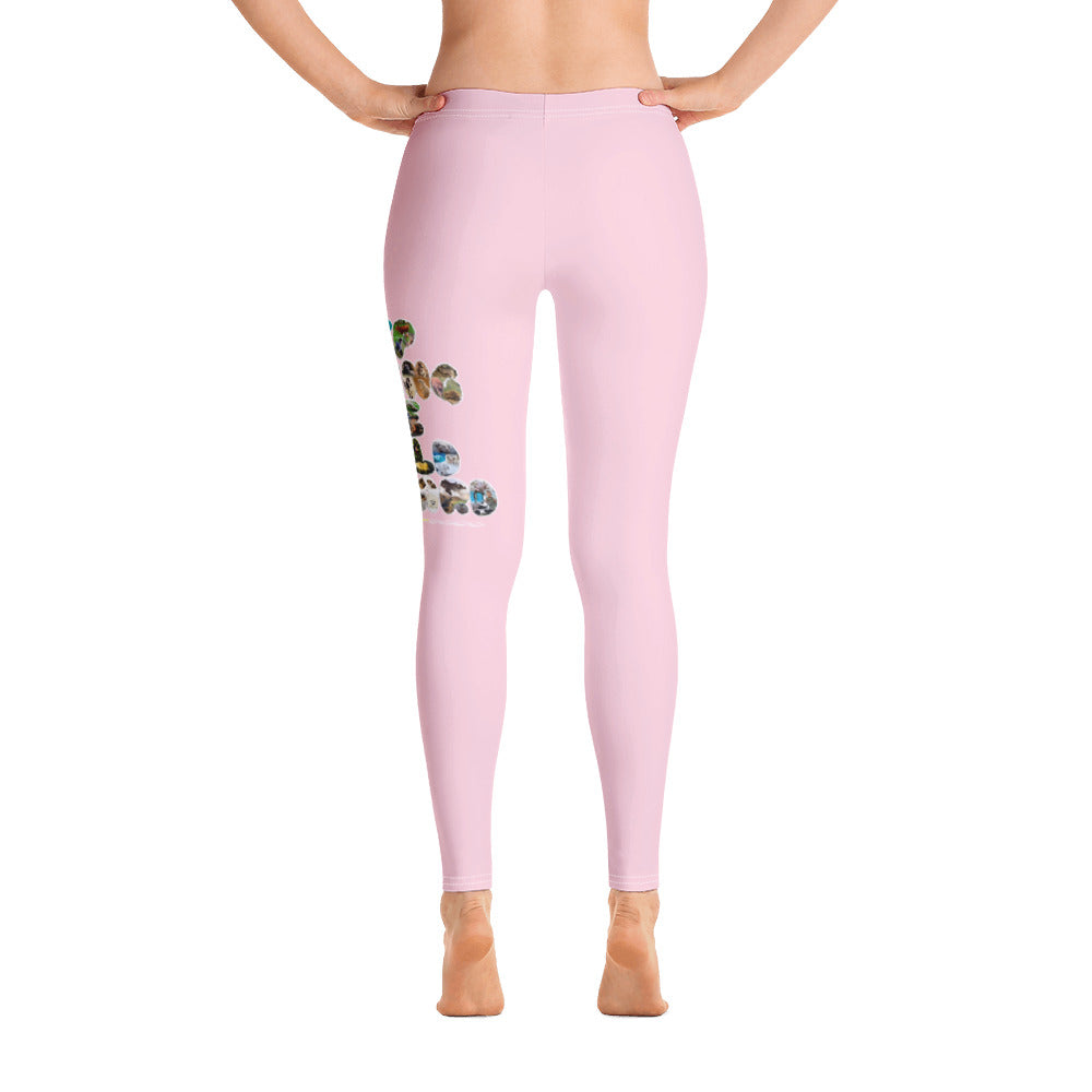 Baby Animals Keep Moving The World Forward In Pink on Women's Leggings