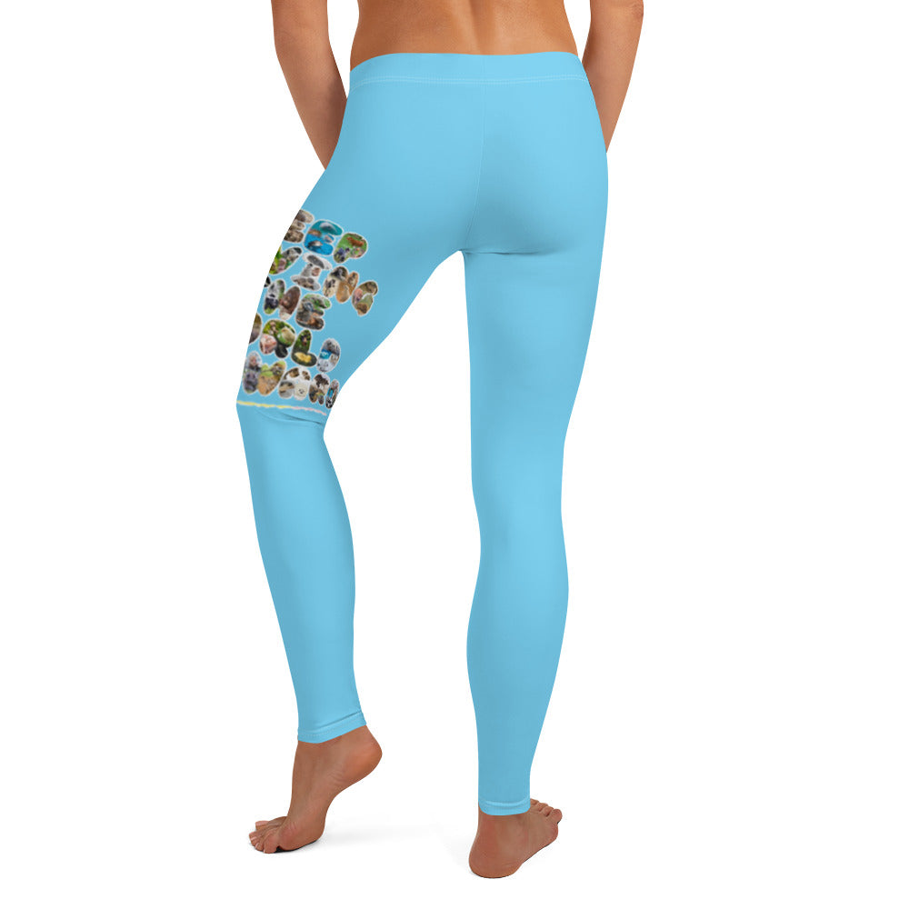 Baby Animals Keep Moving The World Forward In Blue on Women's Leggings