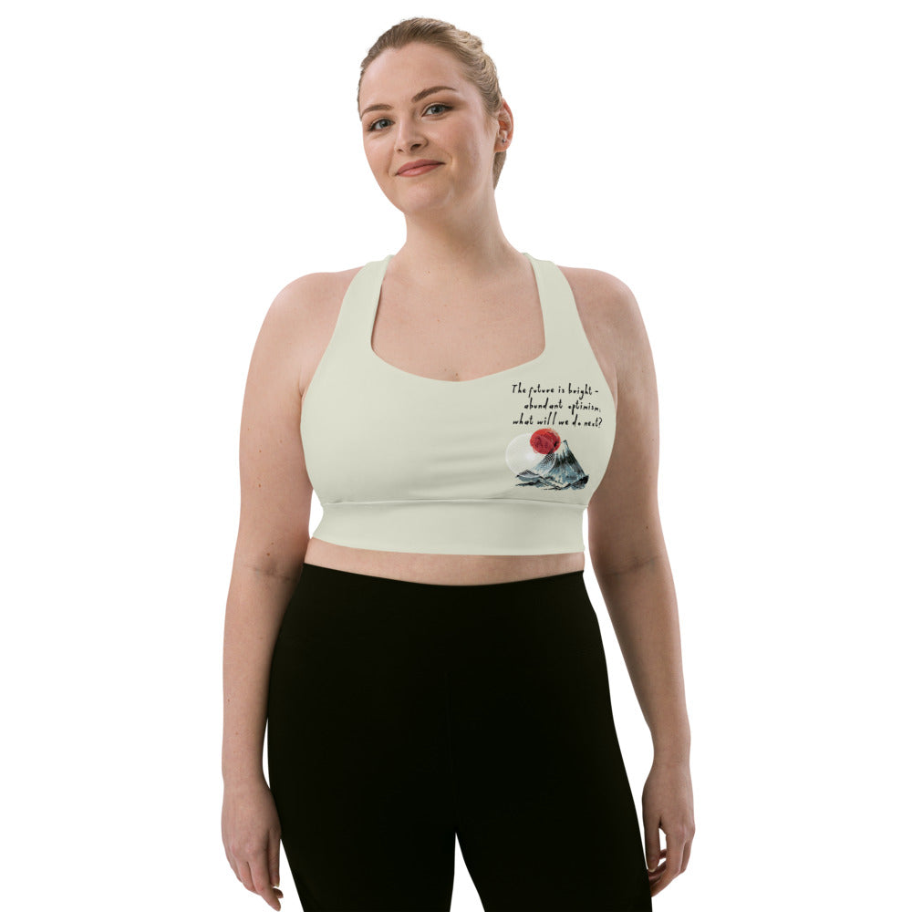 Future Is Bright Haiku With Mountain Sun on Longline Sports Bra