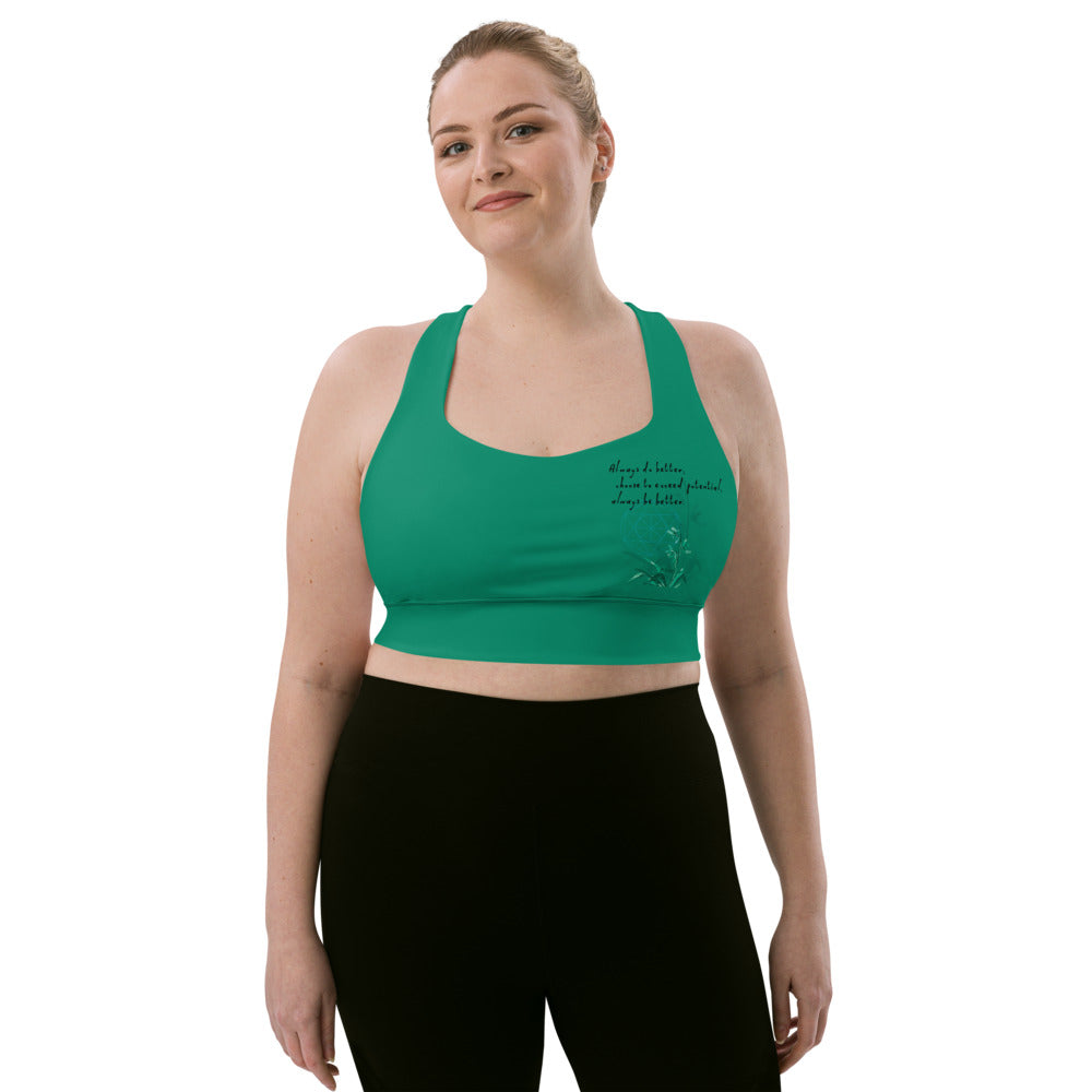 Always Better Haiku With Lilies on Longline Sports Bra