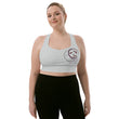 Courage To Begin Haiku With Fish on Longline Sports Bra