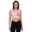 Baby Animals Keep Moving The World Forward In Pink on Longline Sports Bra