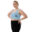 Dream Bigger Haiku With Mountains on Longline Sports Bra