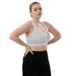 Courage To Begin Haiku With Fish on Longline Sports Bra