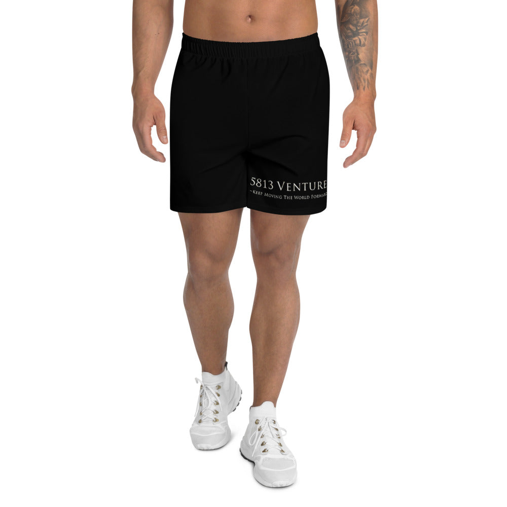 5813 Ventures Logo In Pearl on Men's Athletic Long Shorts