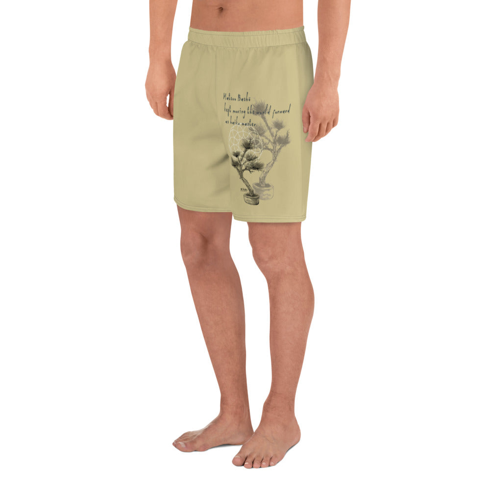 Matsuo Basho Haiku With Bonsai on Men's Athletic Long Shorts