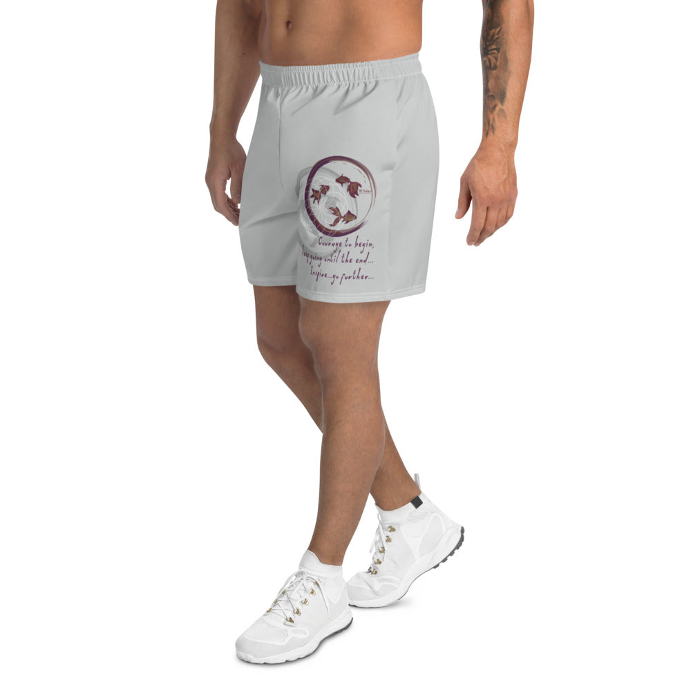 Courage To Begin Haiku With Fish on Men's Athletic Long Shorts