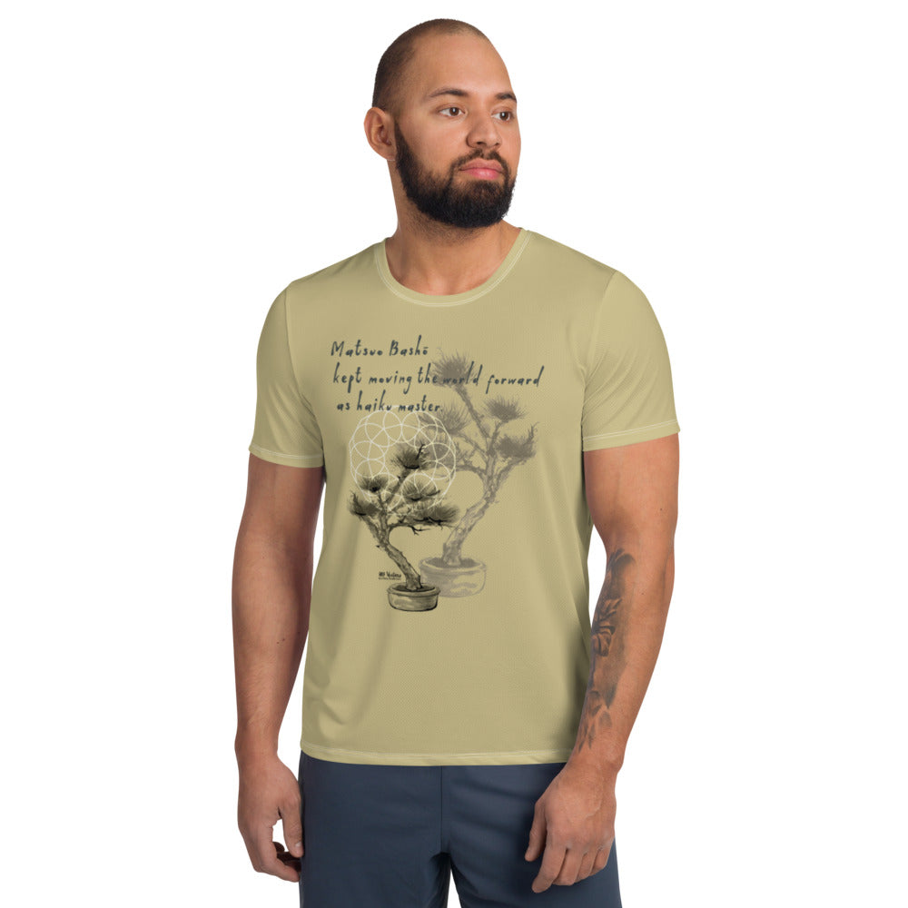 Matsuo Basho Haiku With Bonsai on Men's Original Athletic T-Shirt