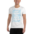 Word Clouds To Keep Moving The World Forward Through Blue Word Sky on Men's Original Athletic T-Shirt