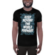 Word Clouds To Keep Moving The World Forward Through Black And Blue on Men's Original Athletic T-Shirt