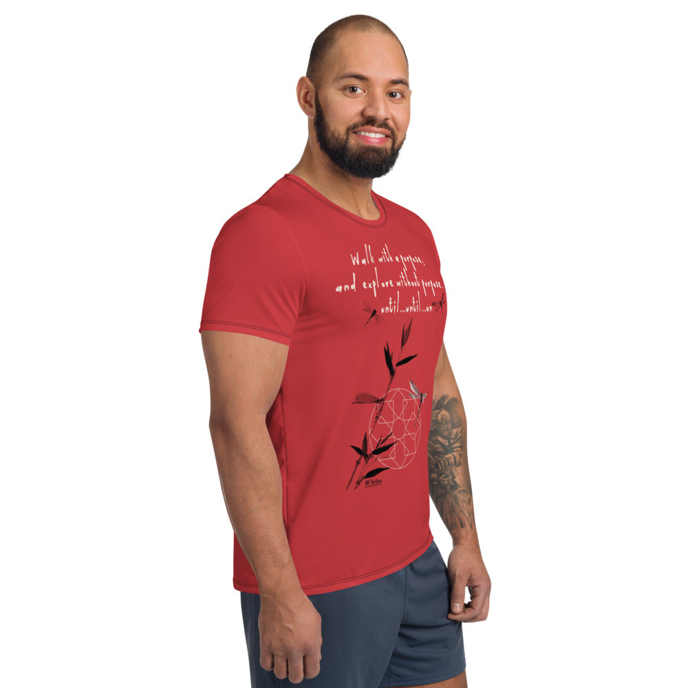 Walk With A Purpose Haiku With Dragonfly on Men's Original Athletic T-Shirt