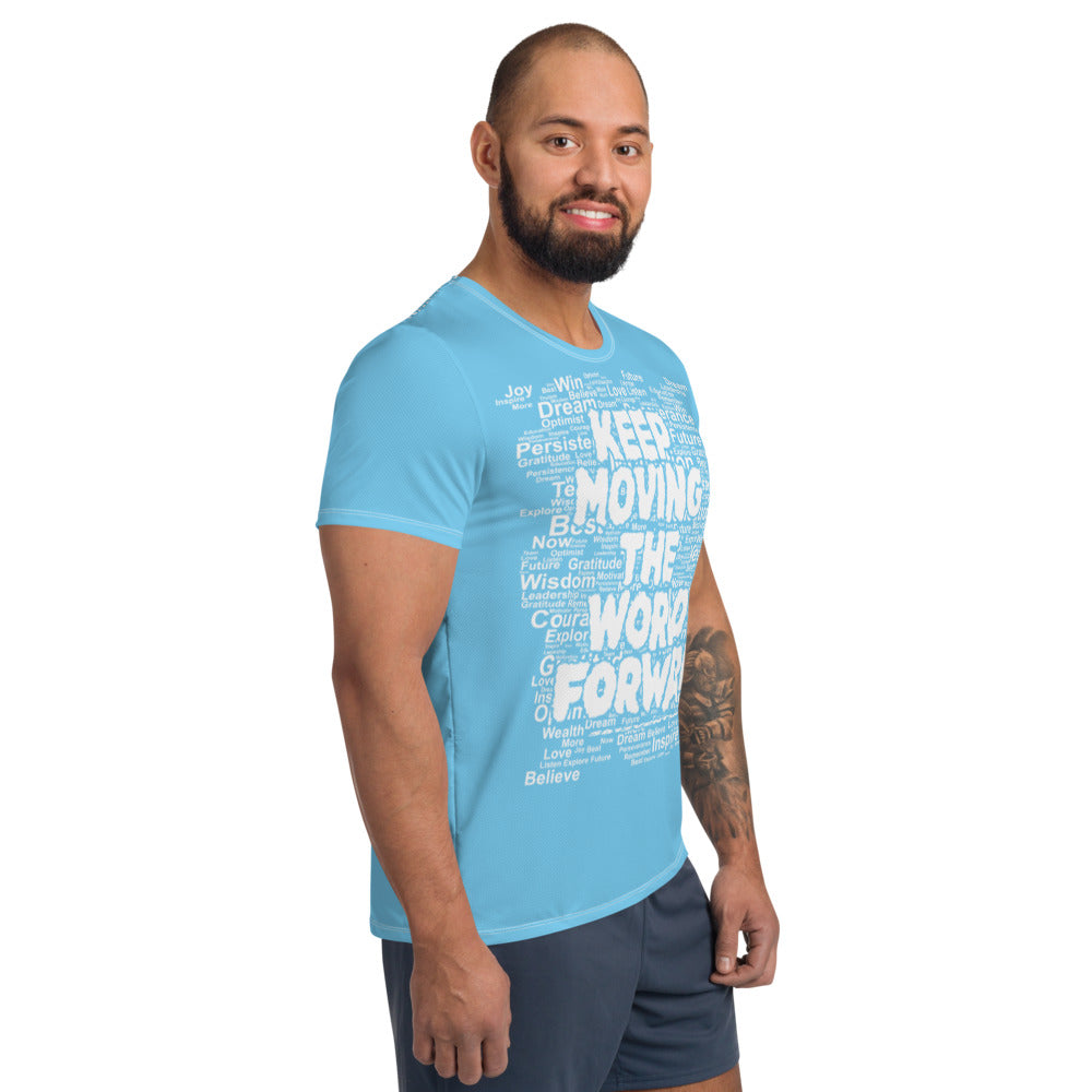 Word Clouds To Keep Moving The World Forward on Men's Original Athletic T-Shirt