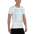 Word Clouds To Keep Moving The World Forward Through Blue Word Sky on Men's Original Athletic T-Shirt