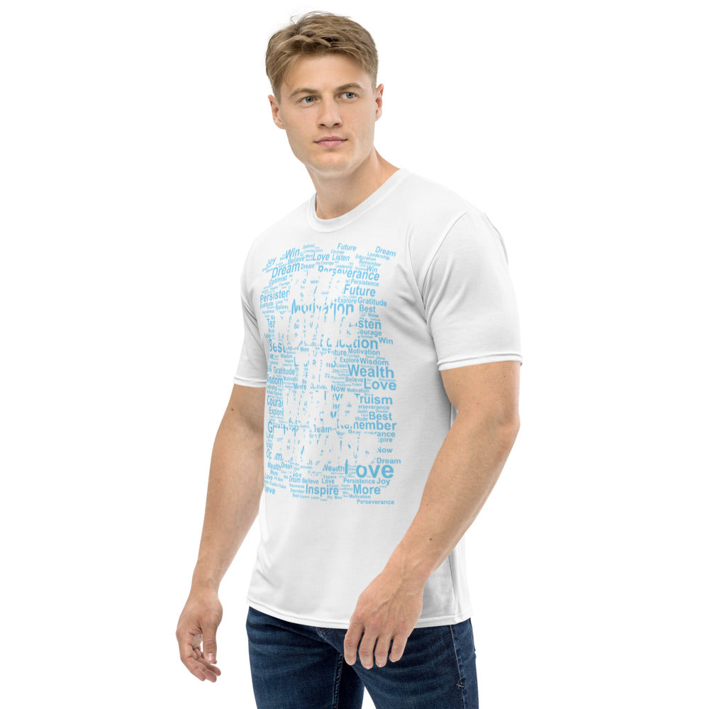 Word Clouds To Keep Moving The World Forward Through Blue Word Sky on Men's Original T-Shirt