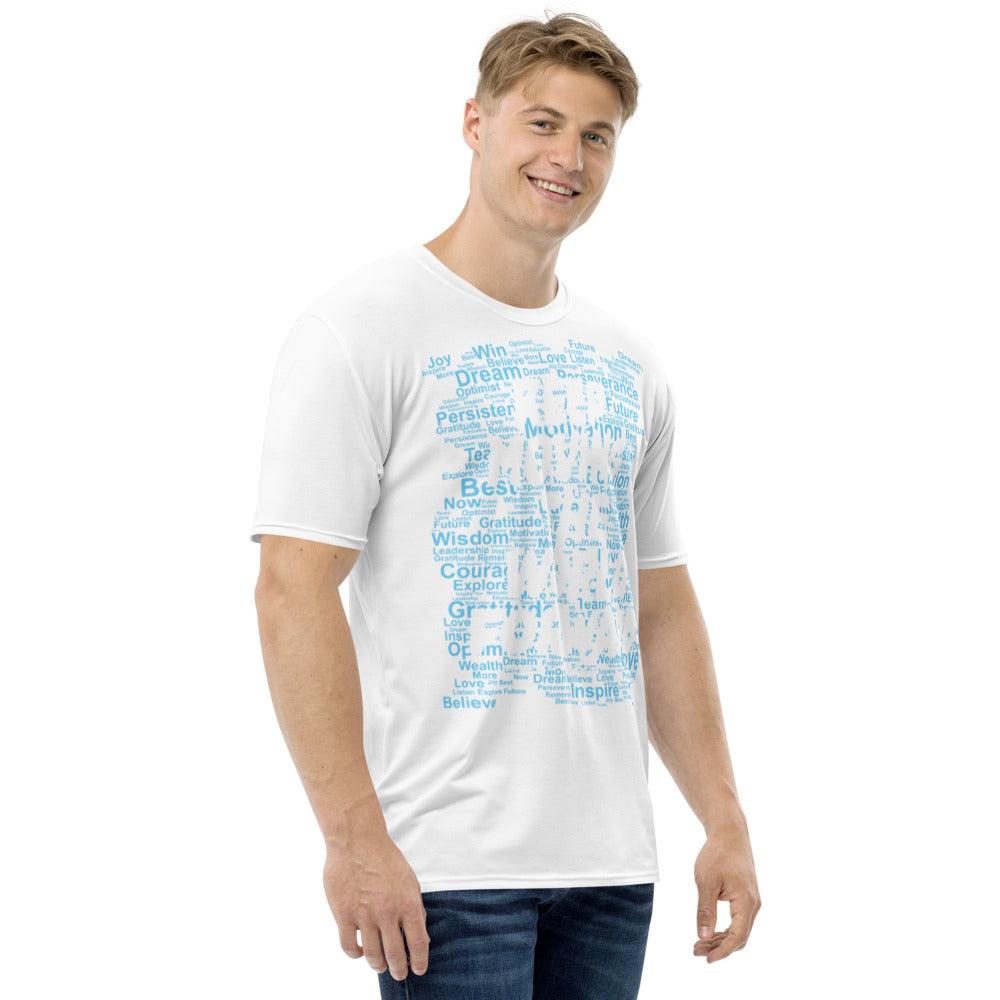 Word Clouds To Keep Moving The World Forward Through Blue Word Sky on Men's Original T-Shirt