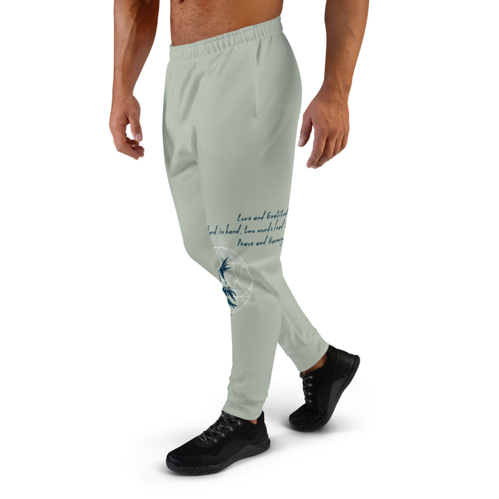 Love Gratitude Peace Harmony Haiku With Bamboo on Men's Joggers