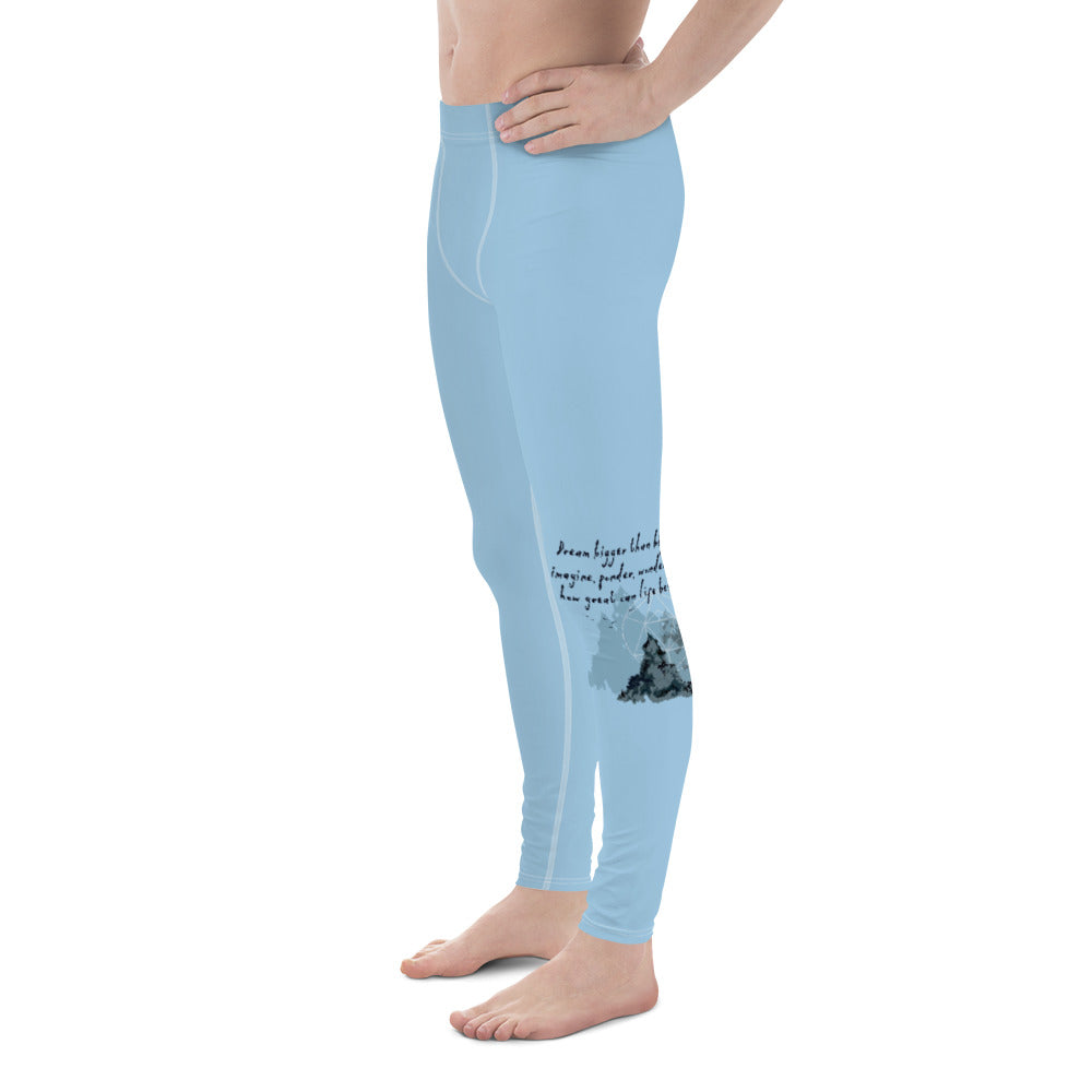 Dream Bigger Haiku With Mountains on Men's Leggings