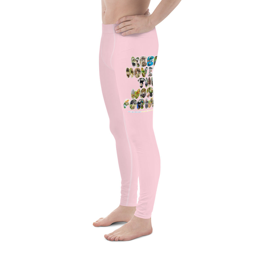 Baby Animals Keep Moving The World Forward In Pink on Men's Leggings