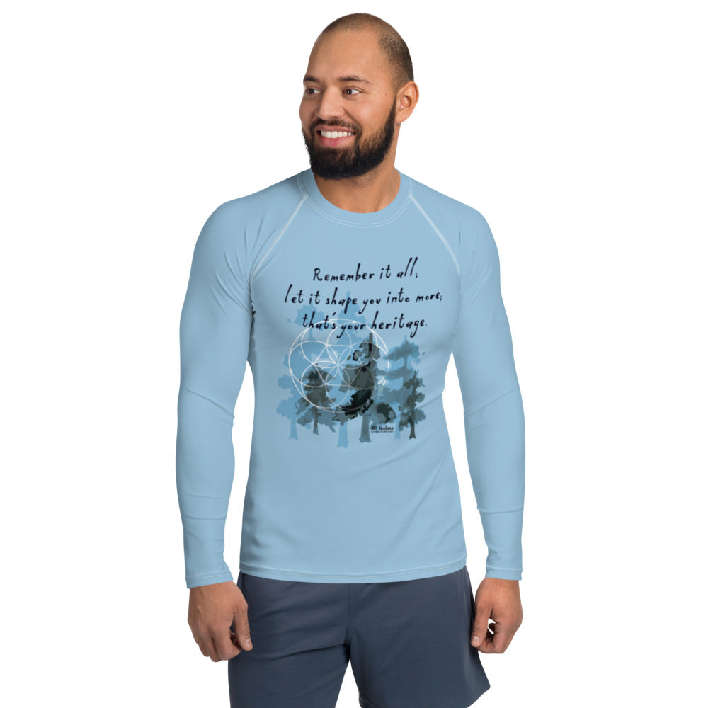 Remember Your Heritage Haiku With Trees on Men's Rash Guard