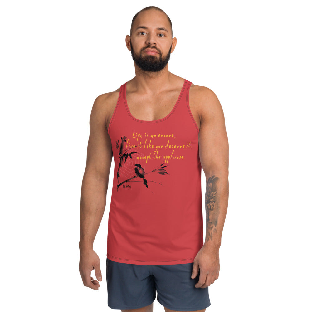 Life Is An Encore Haiku With Wren on Men's Original Tank Top