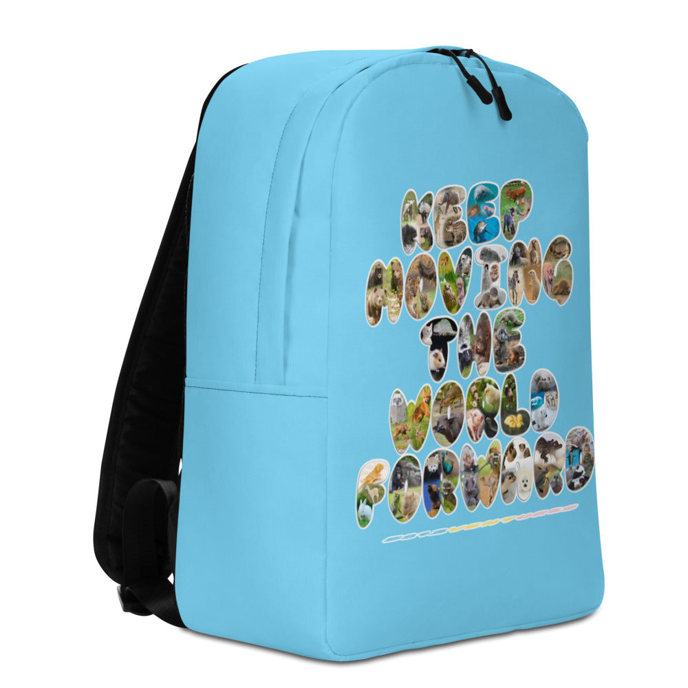 Baby Animals Keep Moving The World Forward In Blue on Minimalist Backpack