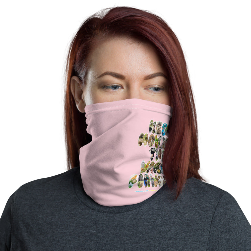 Baby Animals Keep Moving The World Forward In Pink on Neck Gaiter