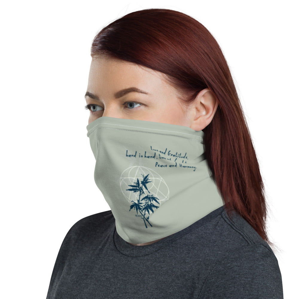 Love Gratitude Peace Harmony Haiku With Bamboo on Neck Gaiter