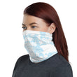 Word Clouds To Keep Moving The World Forward Through Blue Word Sky on Neck Gaiter