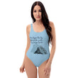 Dream Bigger Haiku With Mountains on Women's One-Piece Swimsuit